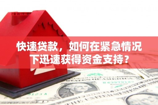 汝南快速贷款，如何在紧急情况下迅速获得资金支持？