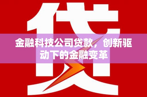 汝南金融科技公司贷款，创新驱动下的金融变革