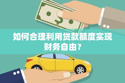 汝南如何合理利用贷款额度实现财务自由？