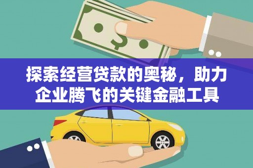 汝南探索经营贷款的奥秘，助力企业腾飞的关键金融工具