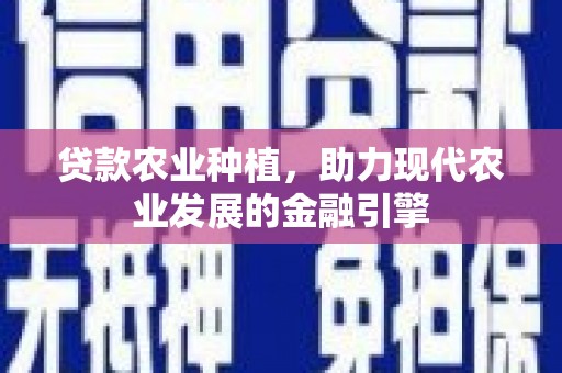 汝南贷款农业种植，助力现代农业发展的金融引擎