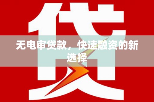 汝南无电审贷款，快速融资的新选择