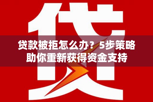 汝南贷款被拒怎么办？5步策略助你重新获得资金支持