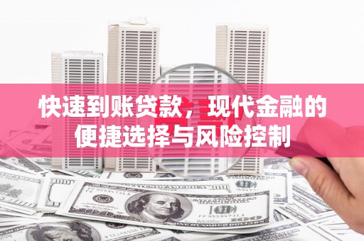汝南快速到账贷款，现代金融的便捷选择与风险控制