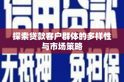 汝南探索贷款客户群体的多样性与市场策略