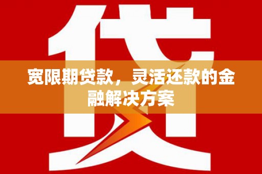 汝南宽限期贷款，灵活还款的金融解决方案