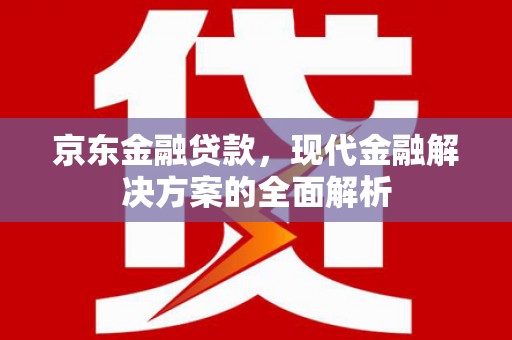 汝南京东金融贷款，现代金融解决方案的全面解析