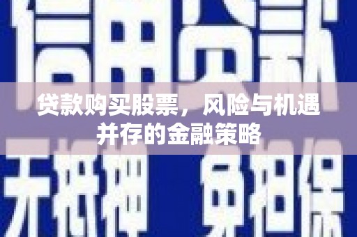 汝南贷款购买股票，风险与机遇并存的金融策略