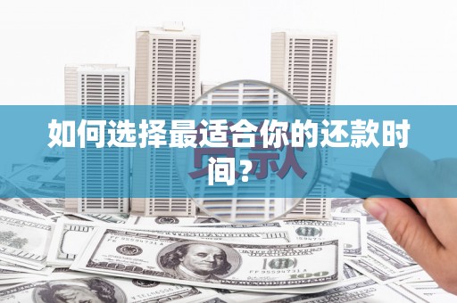 汝南如何选择最适合你的还款时间？