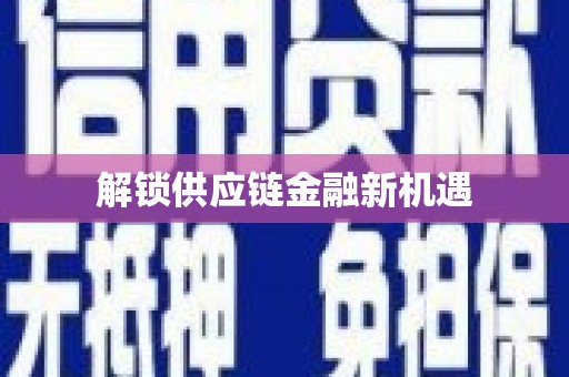 汝南解锁供应链金融新机遇