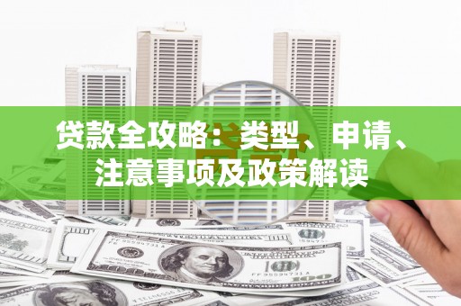 汝南贷款全攻略：类型、申请、注意事项及政策解读