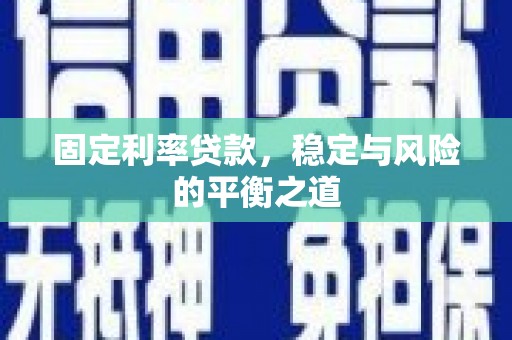 汝南固定利率贷款，稳定与风险的平衡之道